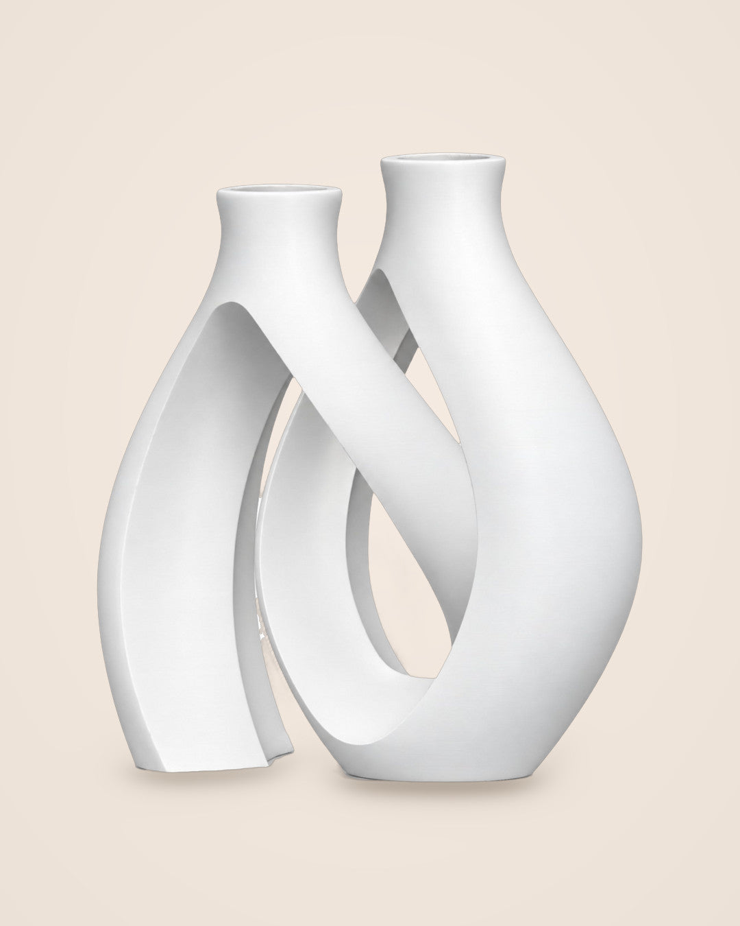 Entwined Vase: Sculptural twin-neck vase for dried stems, in five colours