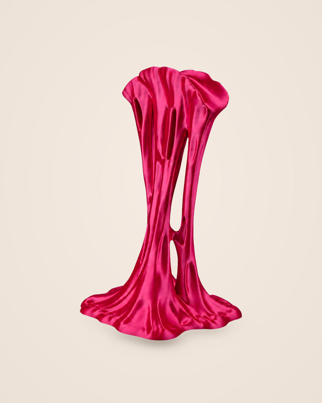 Stretchy Gum Headphone Stand: Hot pink strands pulled skyward to cradle your headset, 24 cm tall