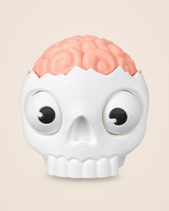 Brain Skull Candy Bowl: Lift the pink brain lid and a small worm appears