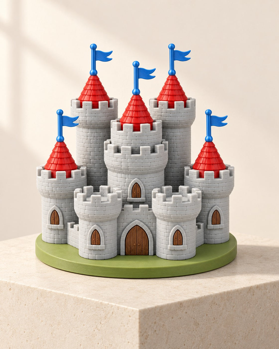 Fantasy Castle Bookend: Fairy-tale castle bookend with five flag bookmarks