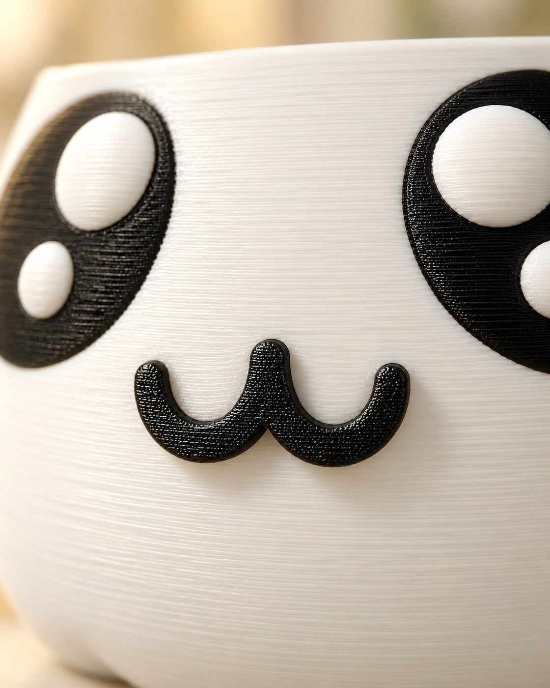 Close-up of the Mood Planter showing fine printed layer lines