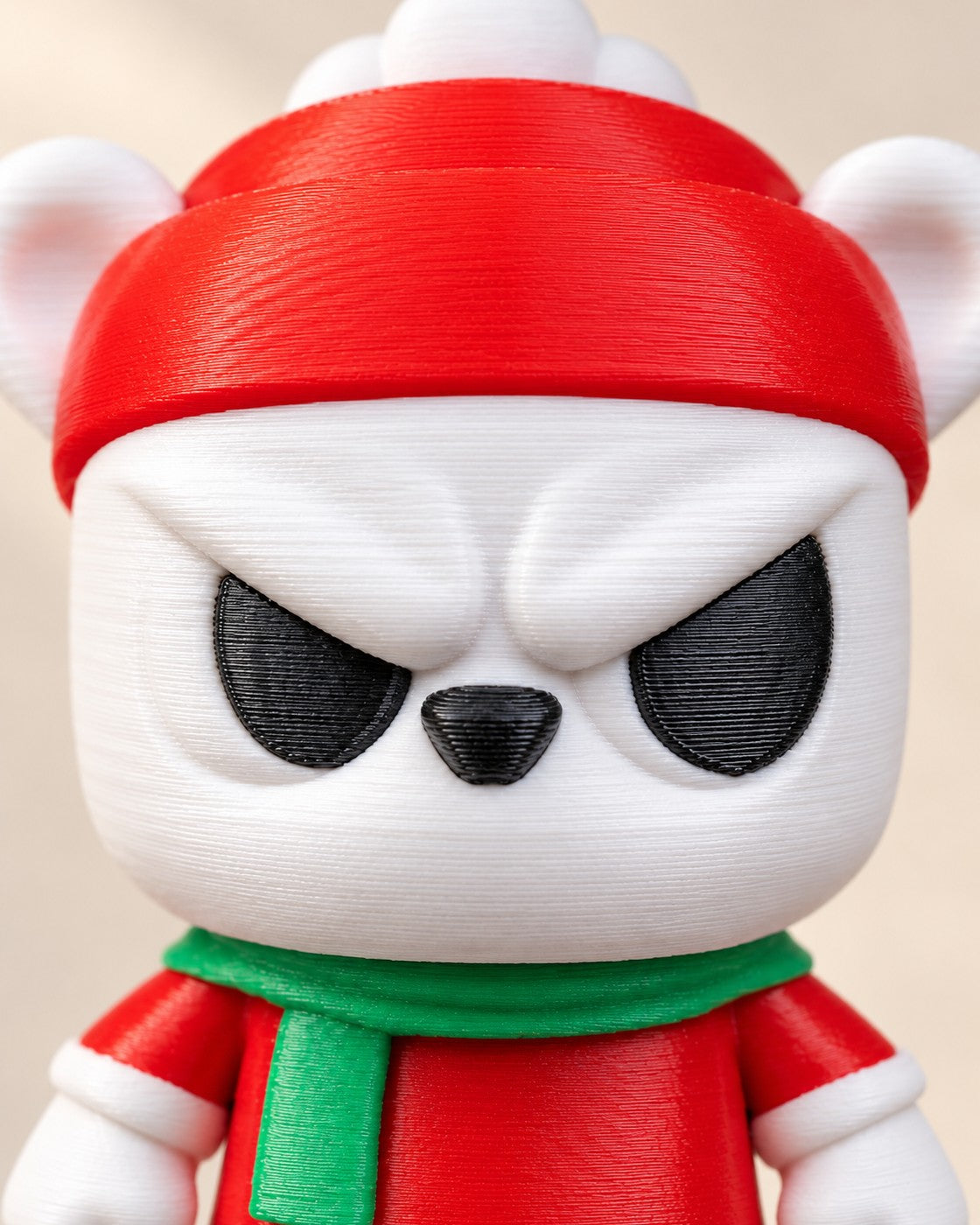 Close-up of the Anty Bear Desk Figure showing fine printed layer lines