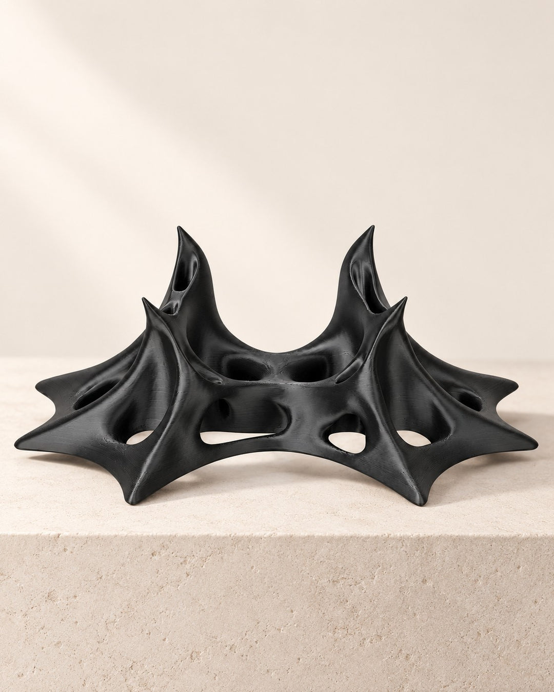 Sculpted Controller Stand: Organic web-form stand in matte black PETG