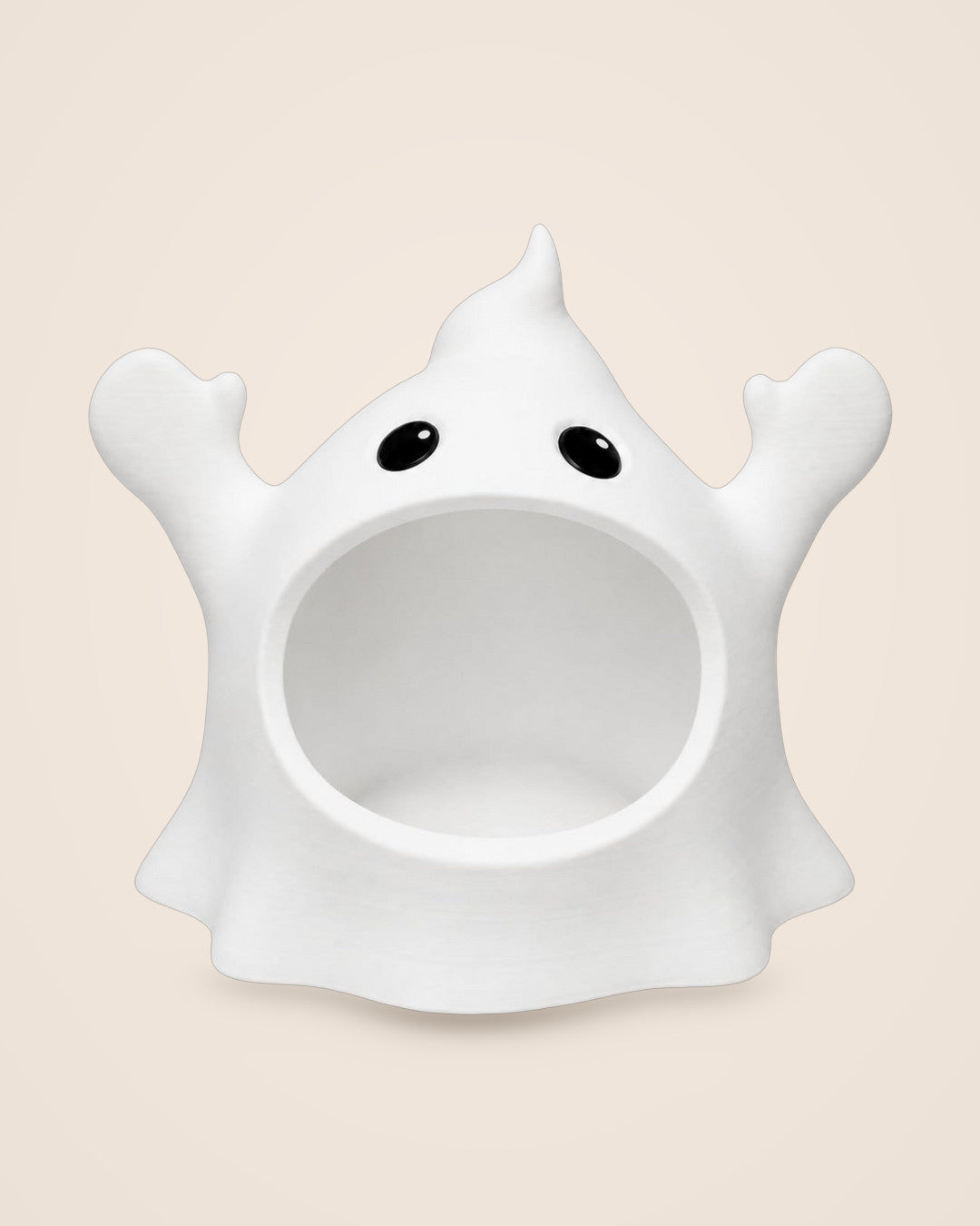 Ghost Sweet Bowl: White ghost-shaped bowl with black eyes, for wrapped sweets