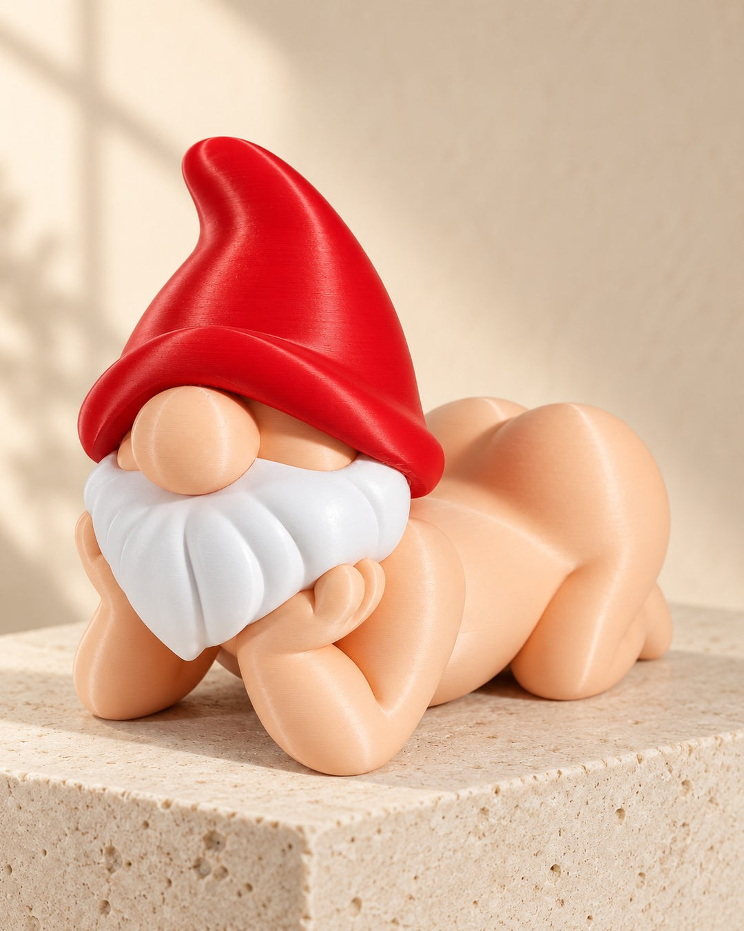 Cheeky Gnome: A reclining gnome in a bold red hat, for a touch of mischief