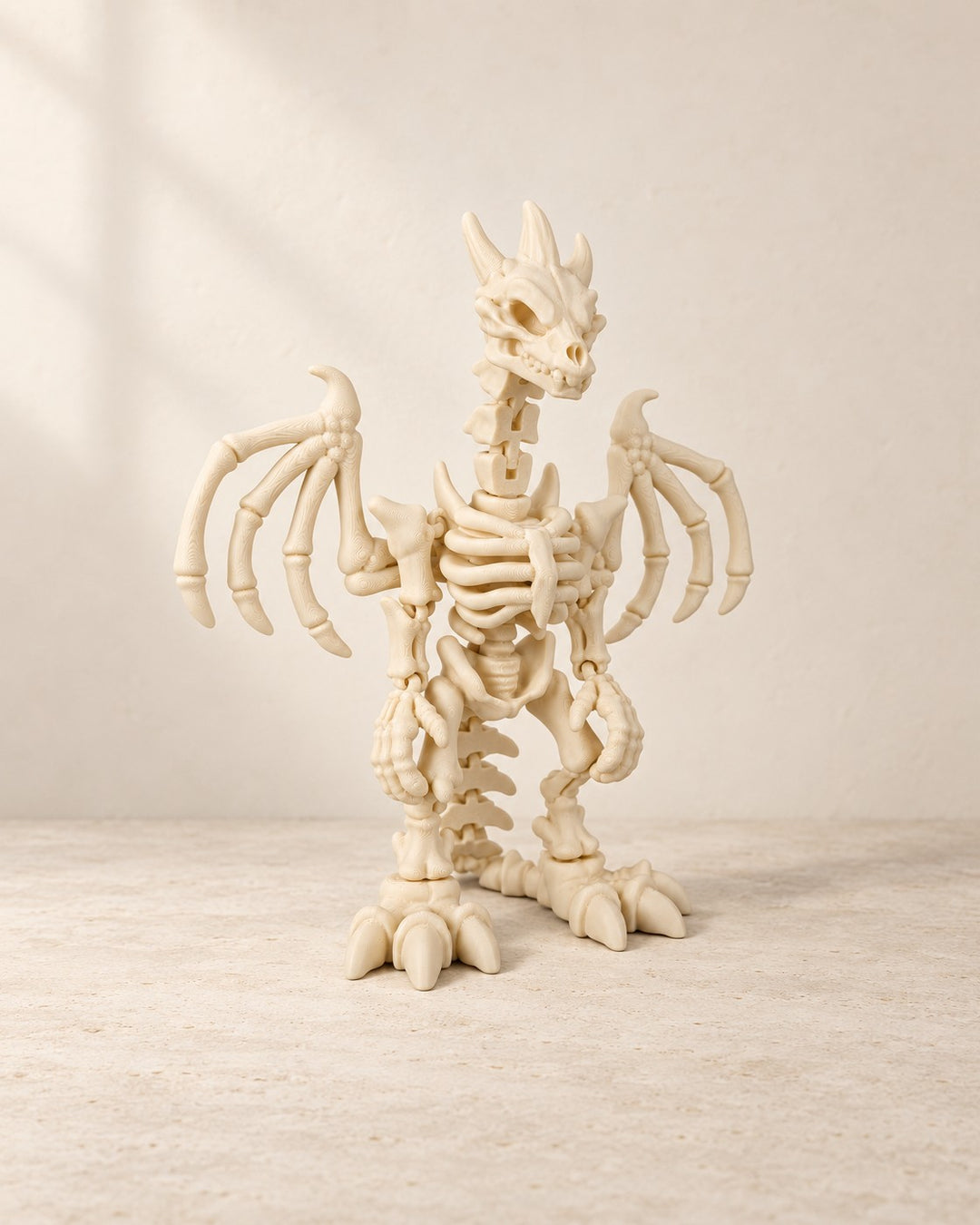 Skeleton Dragon: Posable bone-white dragon with seven push-fit parts