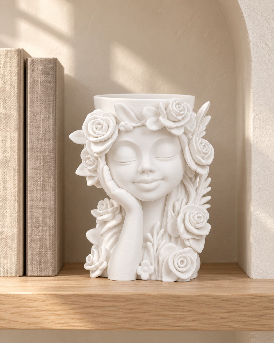Girl Face Planter in a calm, softly lit interior, shown at true scale