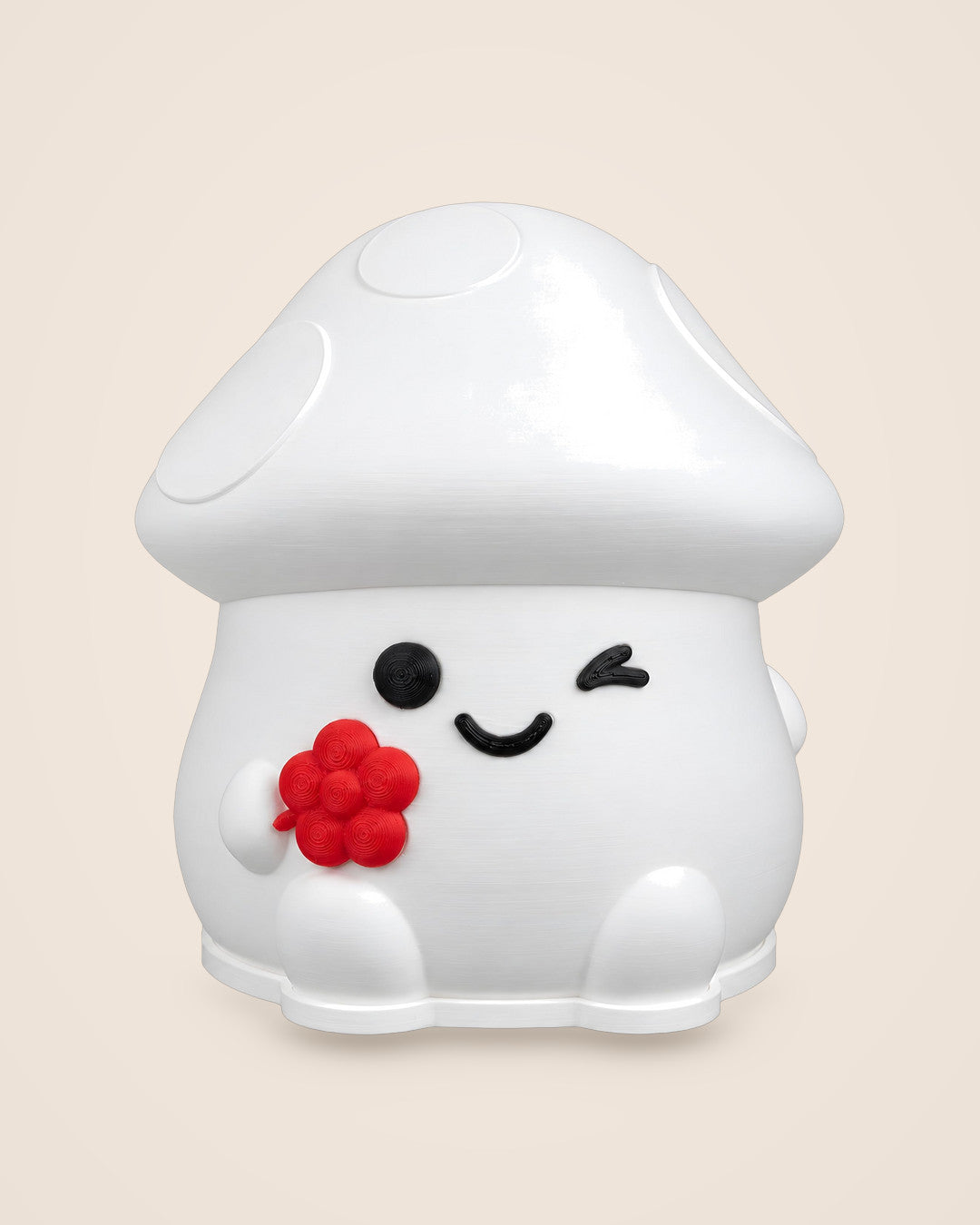 Winking Mushroom Lamp: Soft warm-white USB night light with a winking face and a red flower
