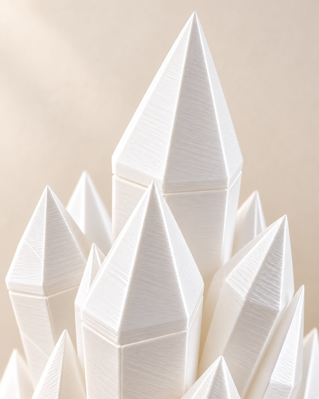 Close-up of the Lore Crystal Bookend & Bookmark showing fine printed layer lines