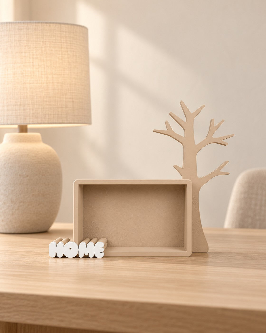 Home Keepsake Tree in a calm, softly lit interior, shown at true scale