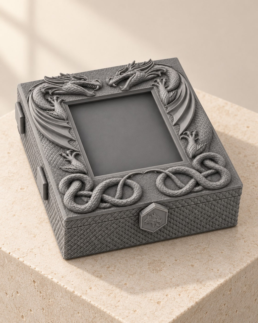 Guardian Dragon Deck Box: A magnetic-latch deck box for two sleeved decks