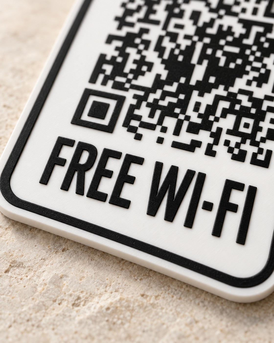 Close-up of the Free WiFi Gorilla Sign showing fine printed layer lines