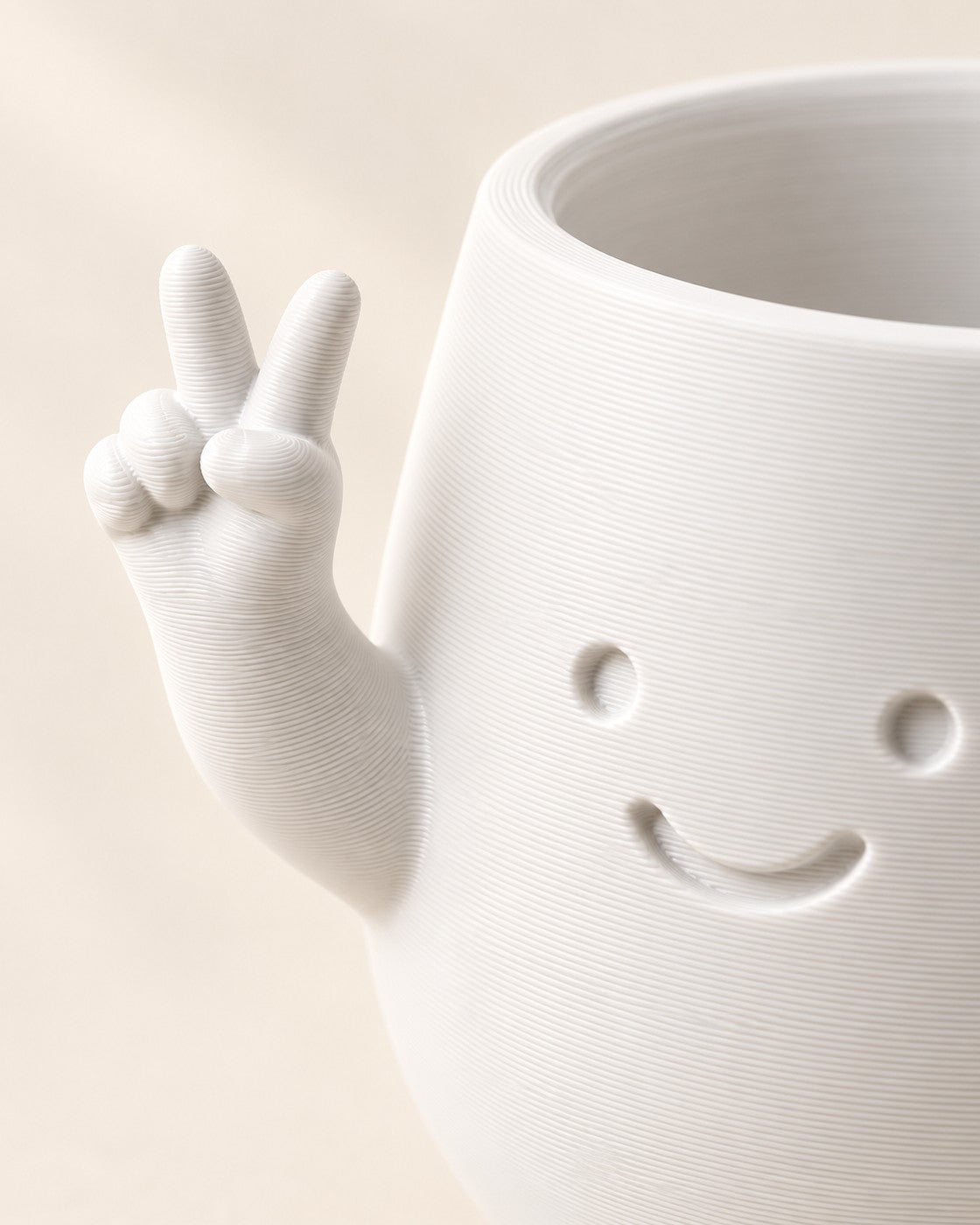 Close-up of the Zuki Planter showing fine printed layer lines