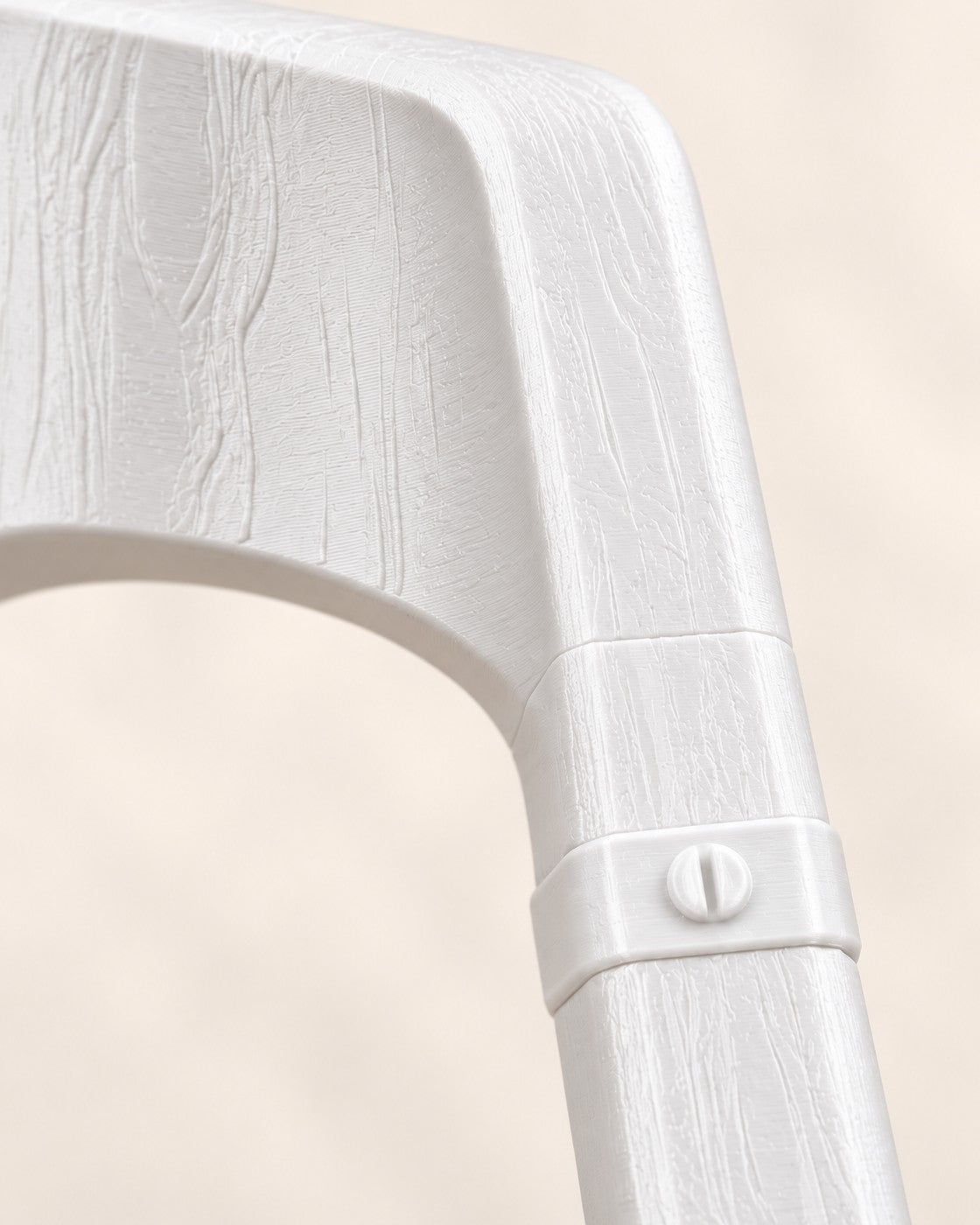 Close-up of the Oak Rest Wine Holder showing fine printed layer lines
