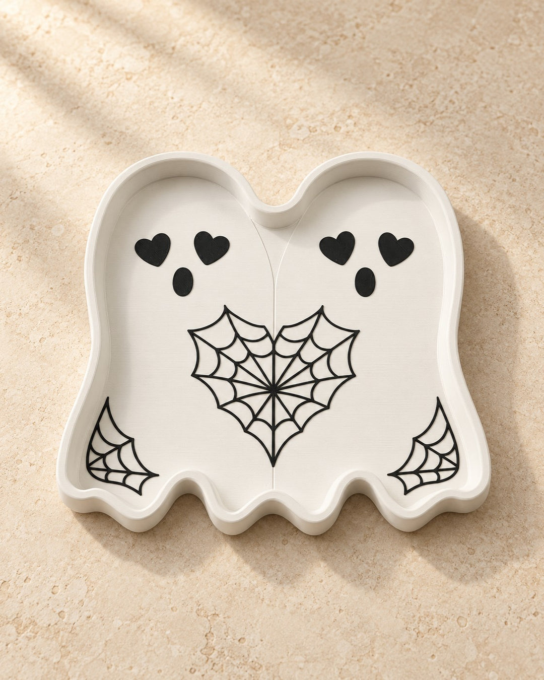 Ghost Duo Trinket Dish: Connected double-ghost dish for wrapped sweets and small treasures