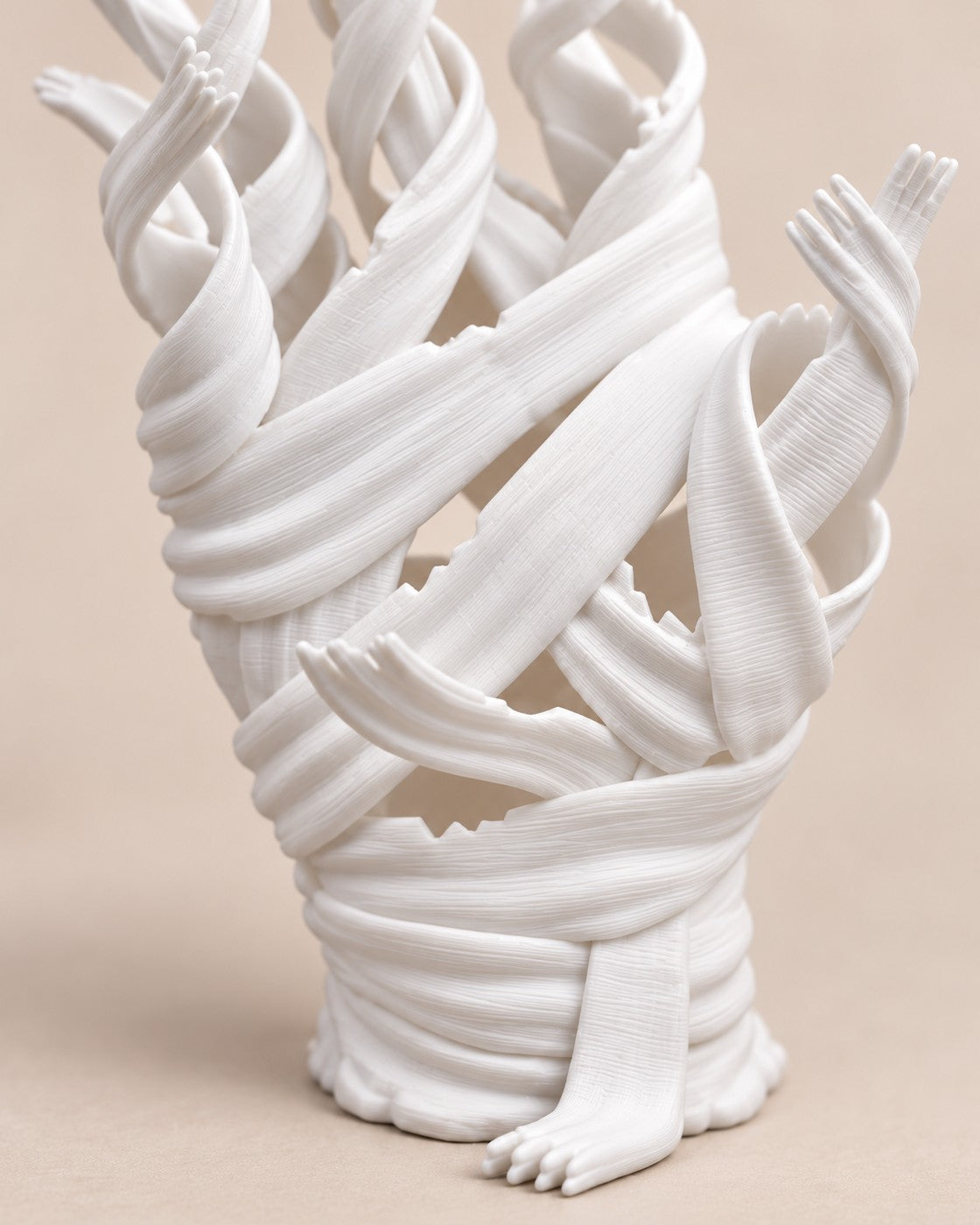 Close-up of the Mummy Hand Controller Holder showing fine printed layer lines