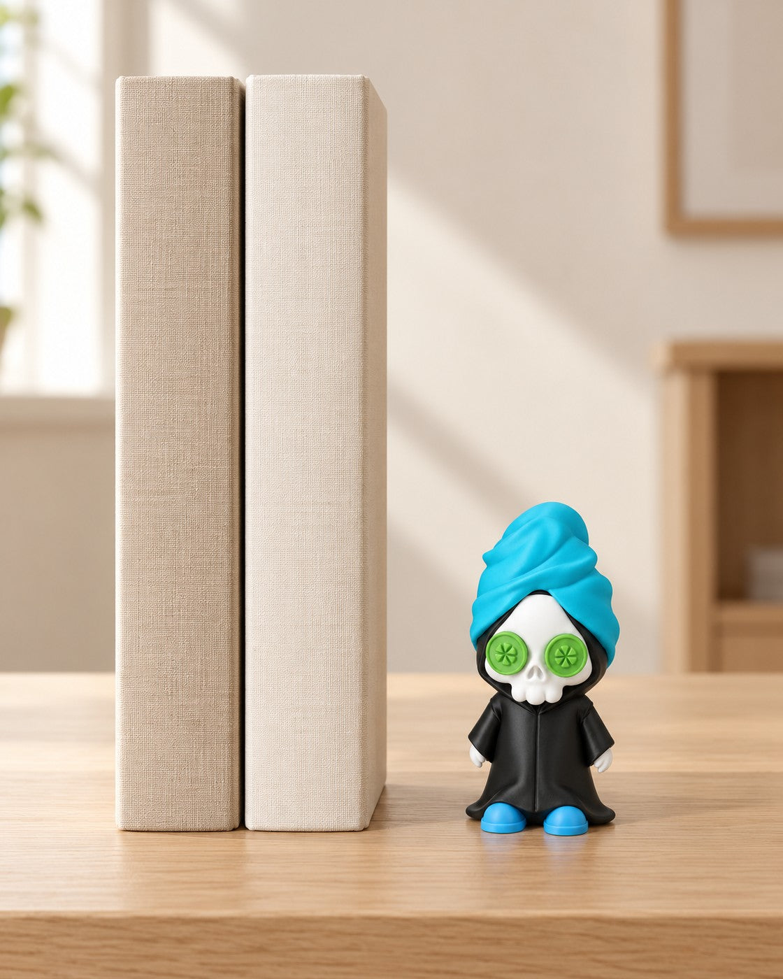 Reap in Peace Figurine in a calm, softly lit interior, shown at true scale