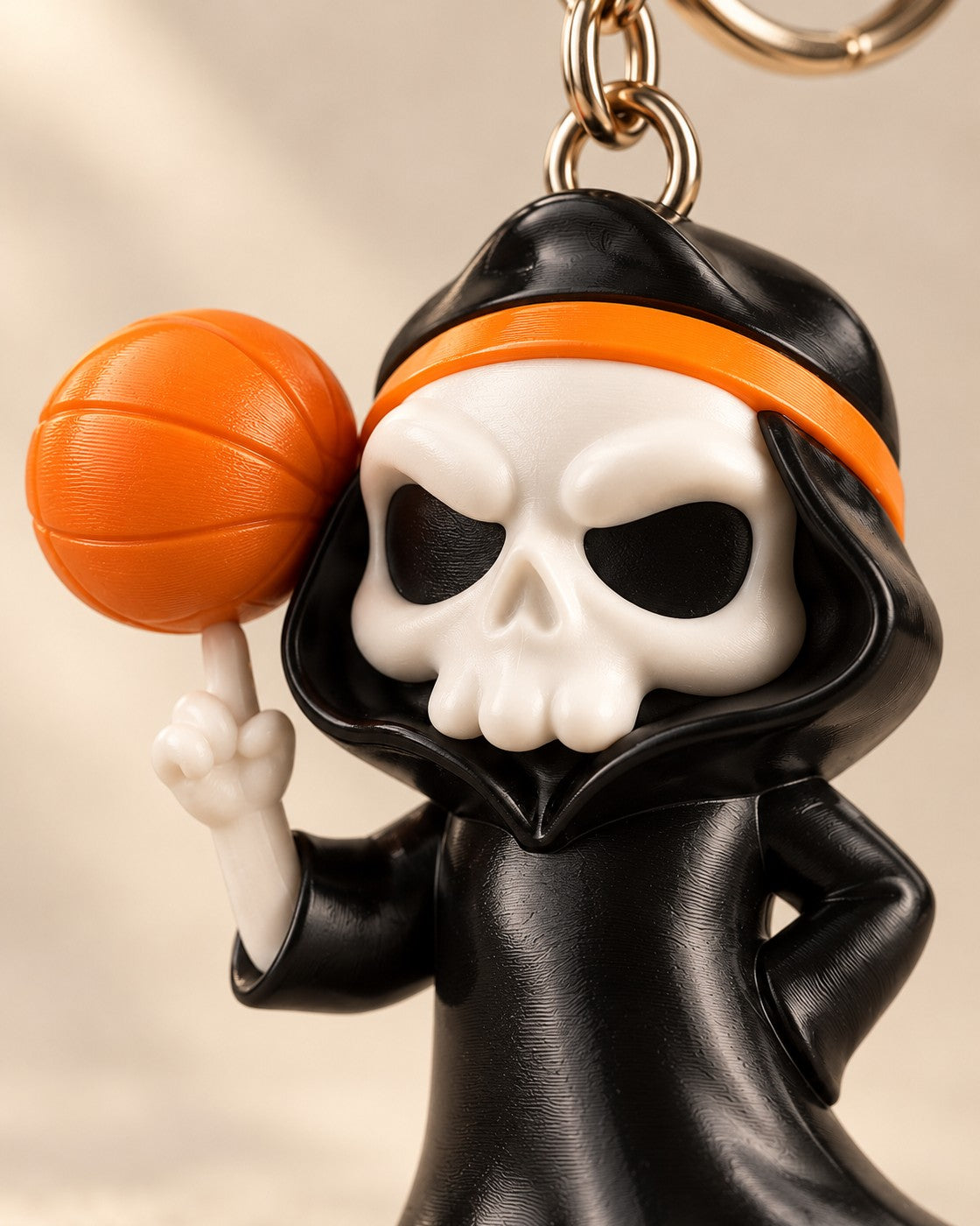 Close-up of the Slam Reaper Keyring showing fine printed layer lines