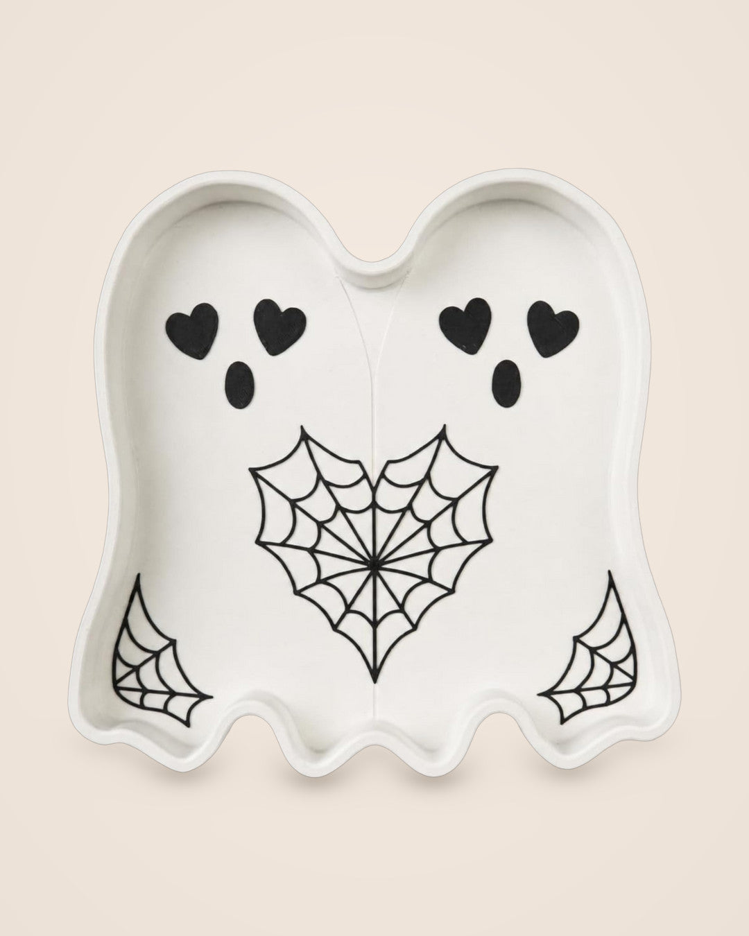Ghost Duo Trinket Dish: Connected double-ghost dish for wrapped sweets and small treasures