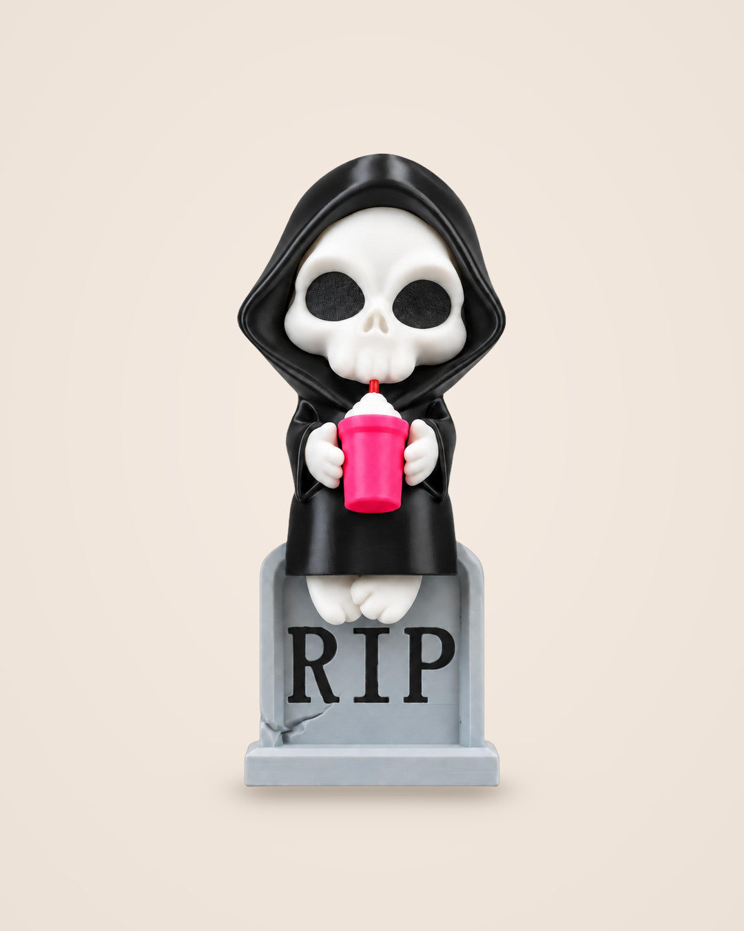 Sweet Rest Reaper: Cute gothic figurine on a RIP tombstone, about 10 cm high