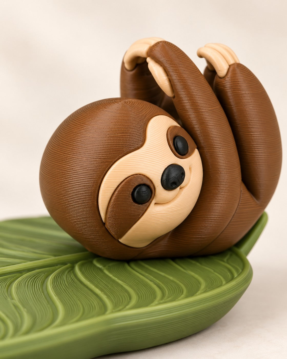 Close-up of the Sloth Incense Holder showing fine printed layer lines