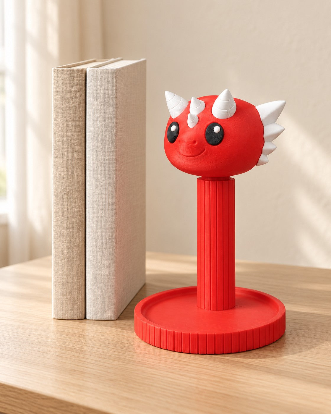 Dragon Headset Holder in a calm, softly lit interior, shown at true scale