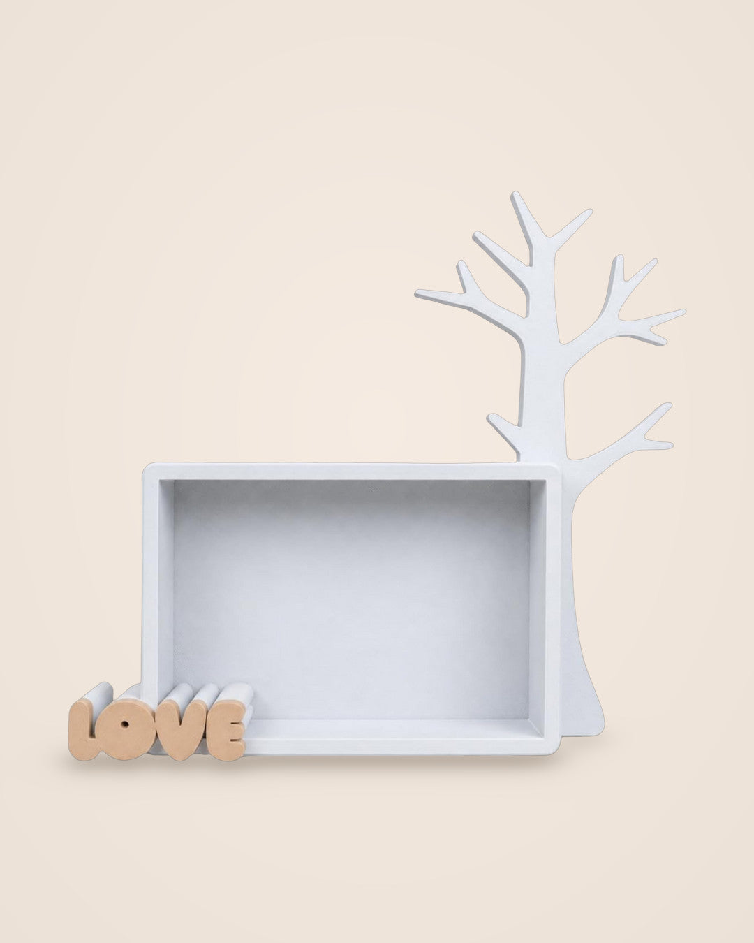 Keepsake Tree: Freestanding photo frame and jewellery tree, with a word of your choice
