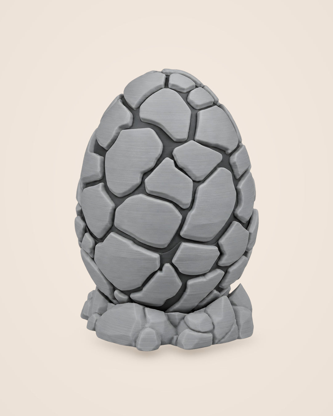 Stone Dragon Egg: Chiselled stone-grey egg with a lift-off top and hollow interior