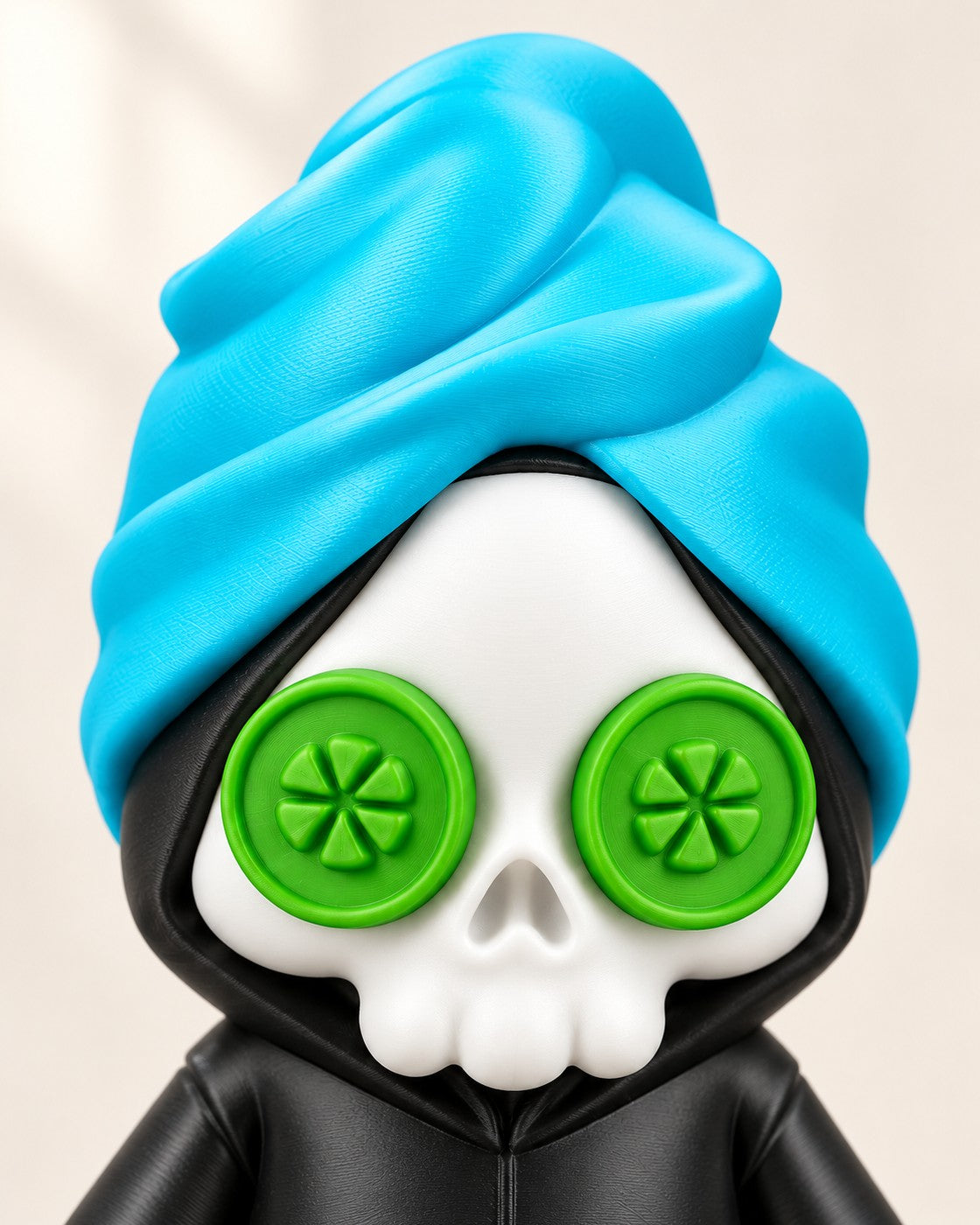 Close-up of the Reap in Peace Figurine showing fine printed layer lines