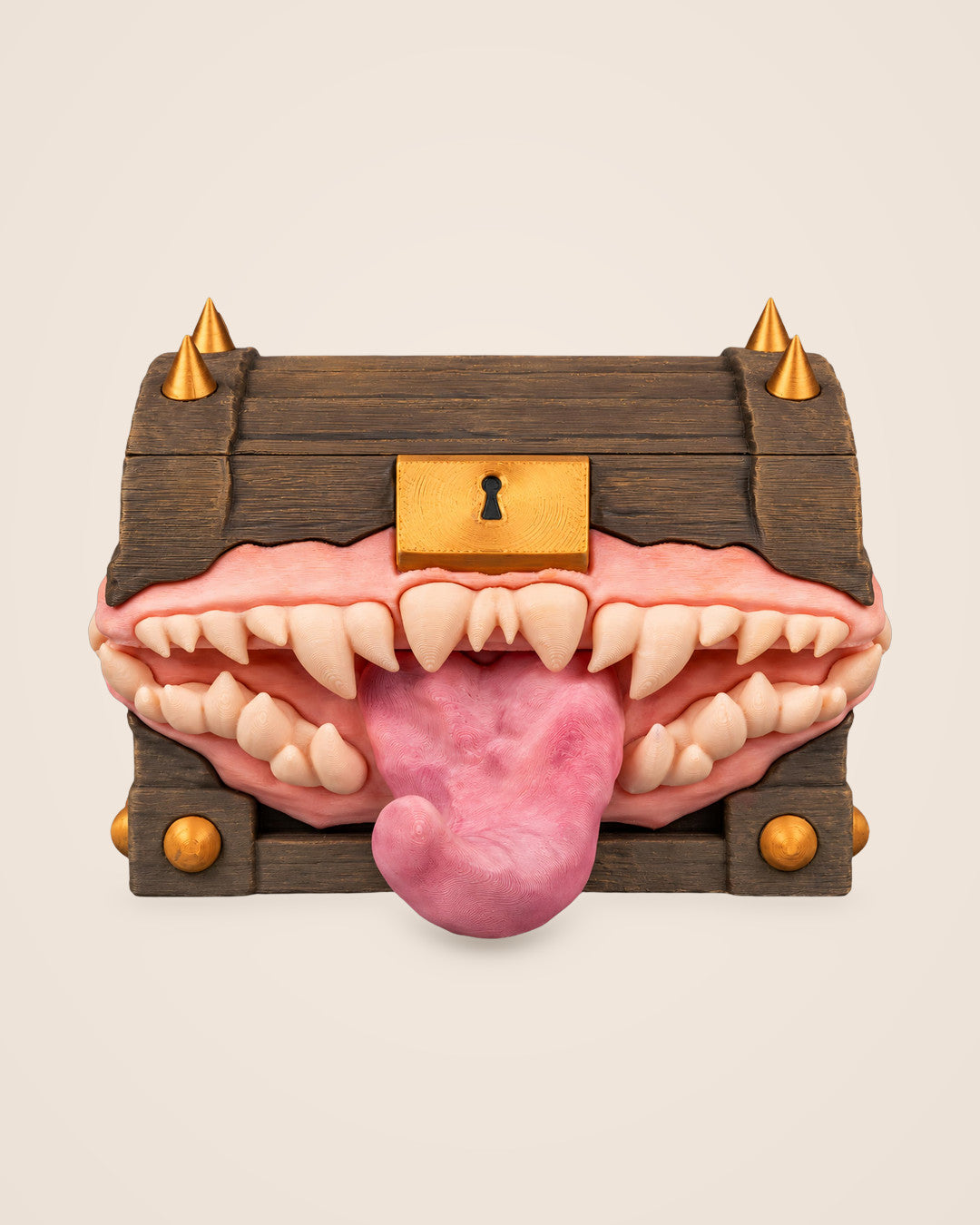 Mimic Chest Deck Box: Trading-card deck box with a grinning mouth and magnetic lid