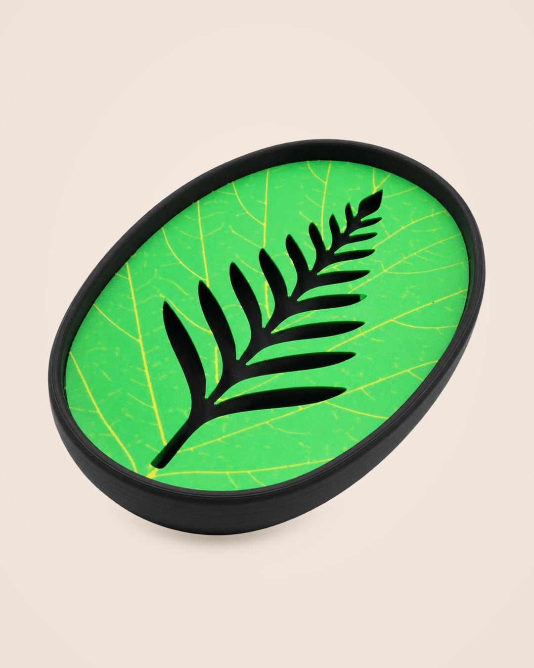 Fern Soap Dish: Two-piece botanical soap dish in black and green