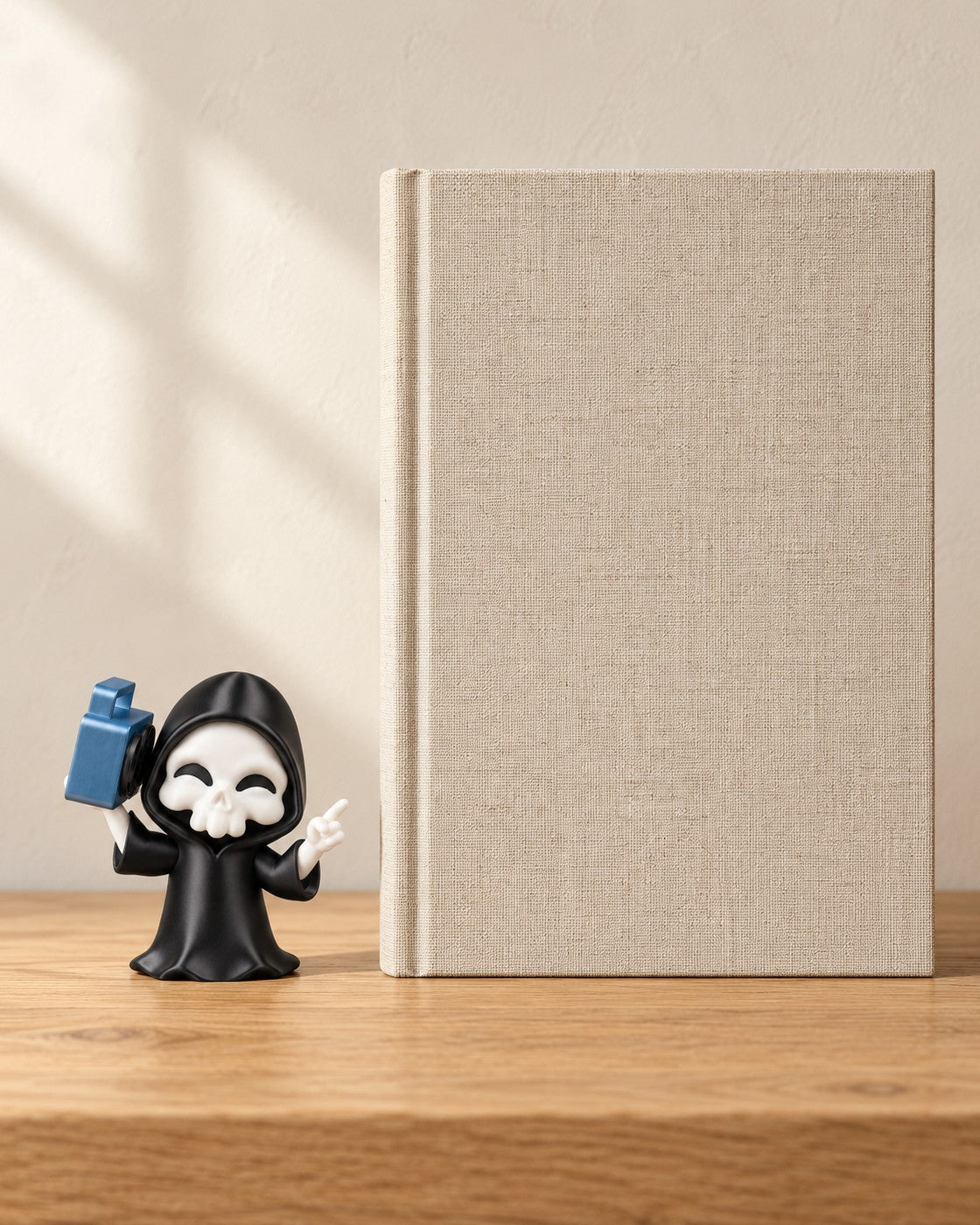 Groove Reaper Figurine in a calm, softly lit interior, shown at true scale