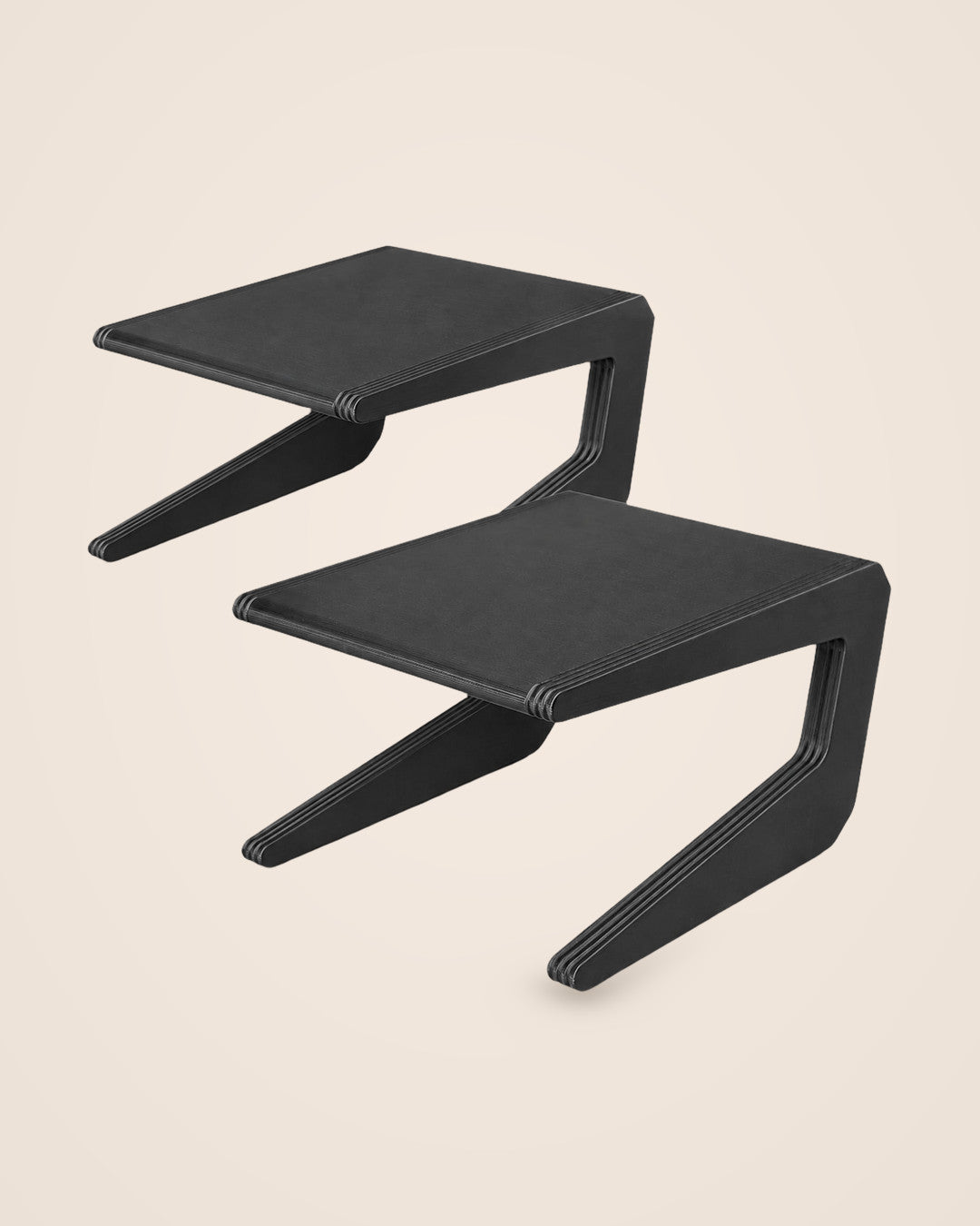 Narrow Shelf Risers: Set of two freestanding risers for narrow cupboards