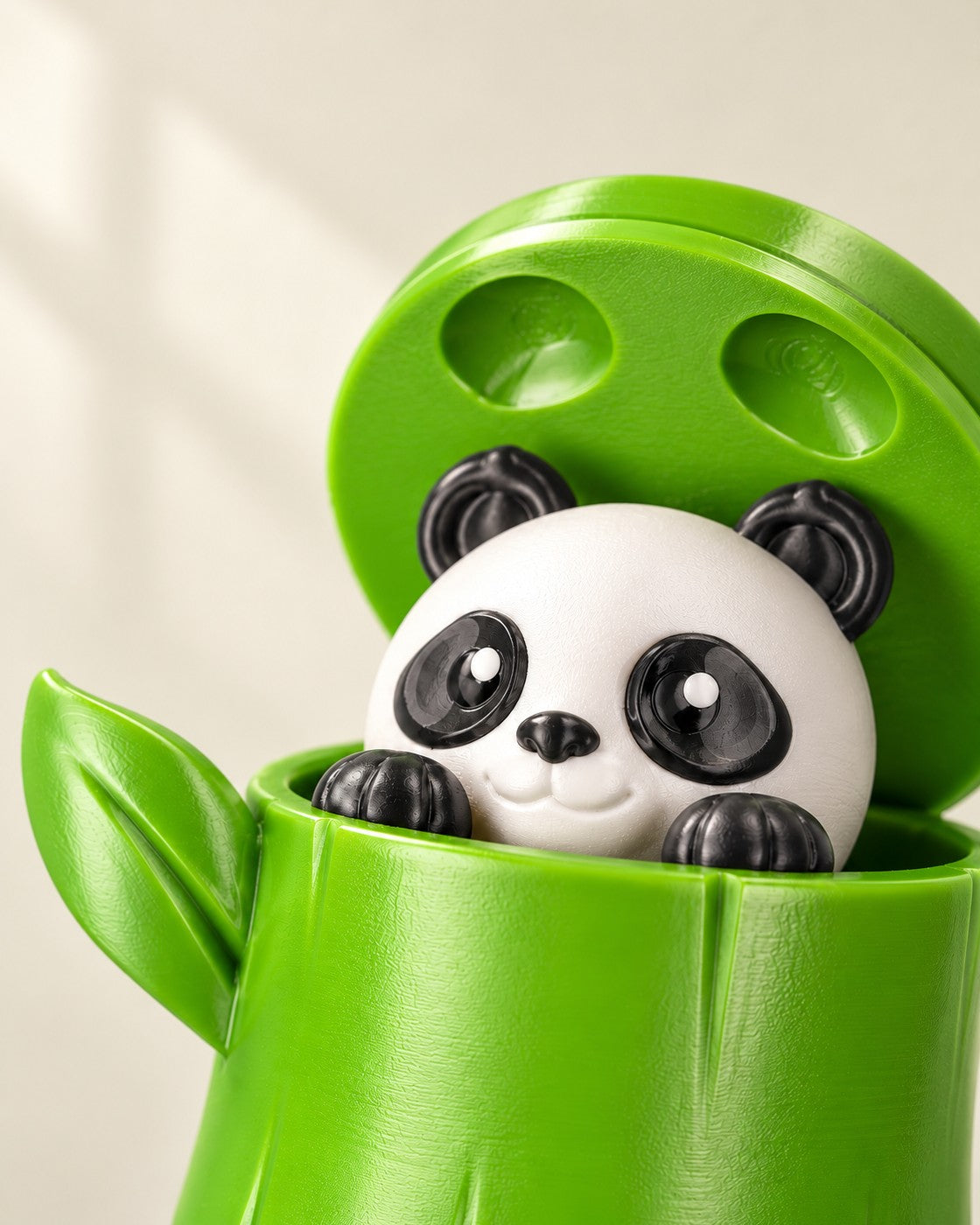 Close-up of the Bamboo Panda Key Holder showing fine printed layer lines