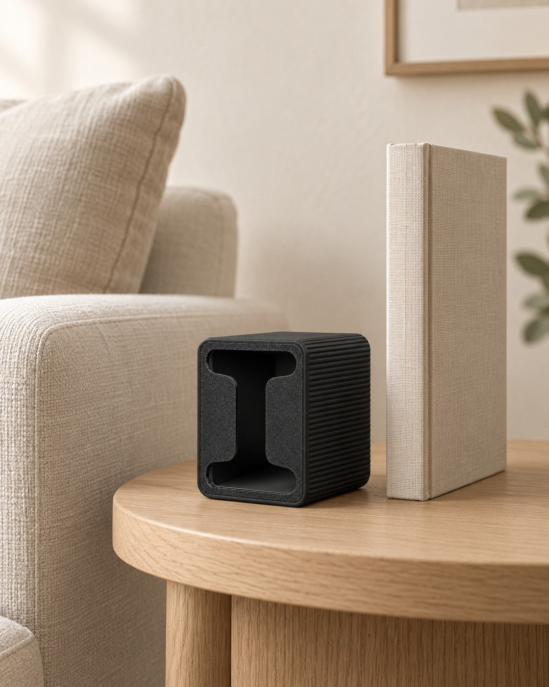 Tea Bag Dispenser in a calm, softly lit interior, shown at true scale