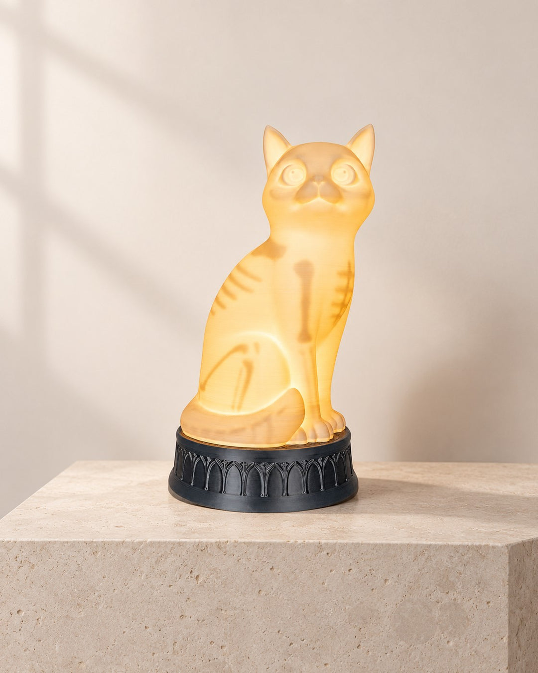X-Ray Cat Lamp: A sculpted cat that reveals its skeleton when lit