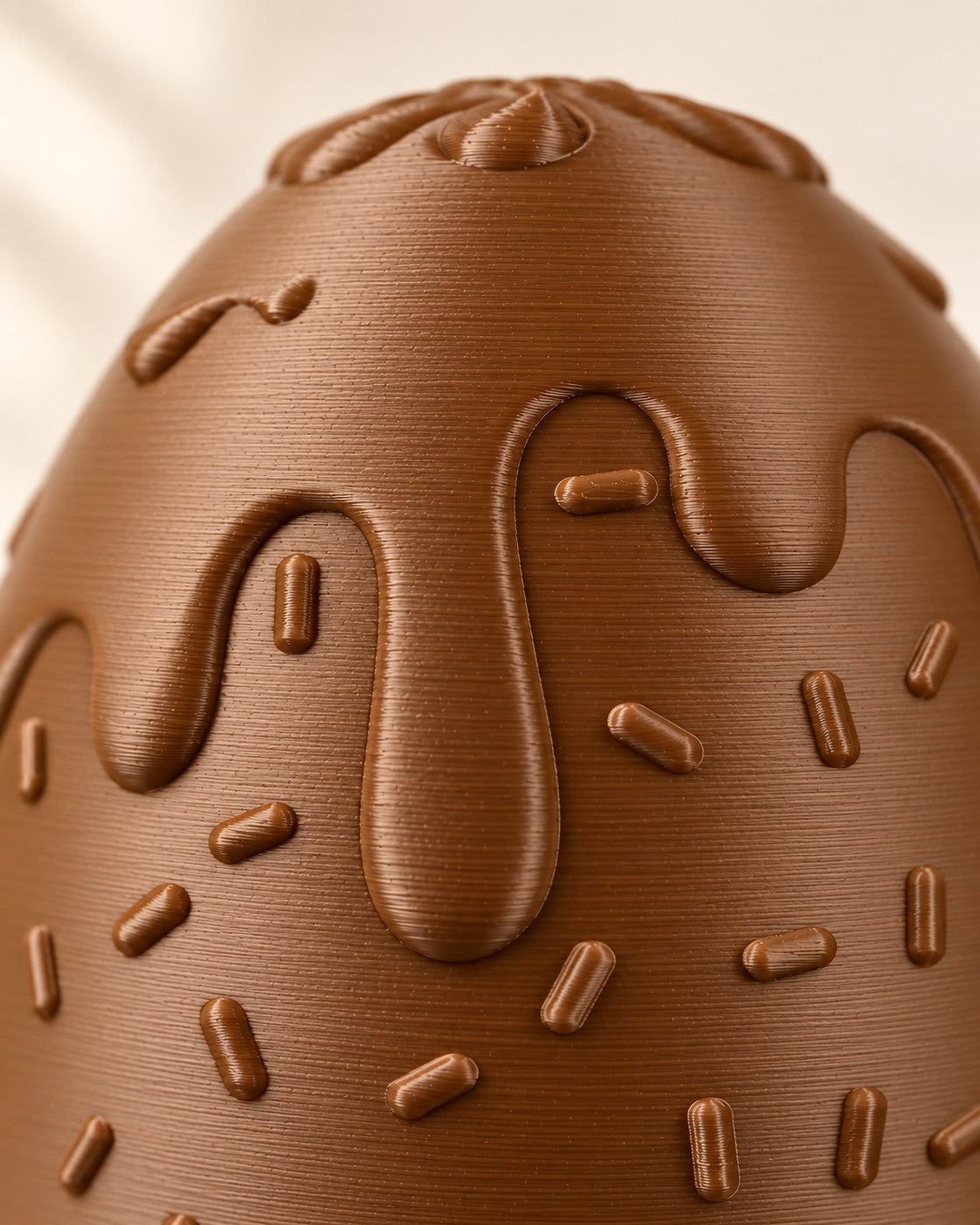 Close-up of the Sprinkle Bunny Egg showing fine printed layer lines