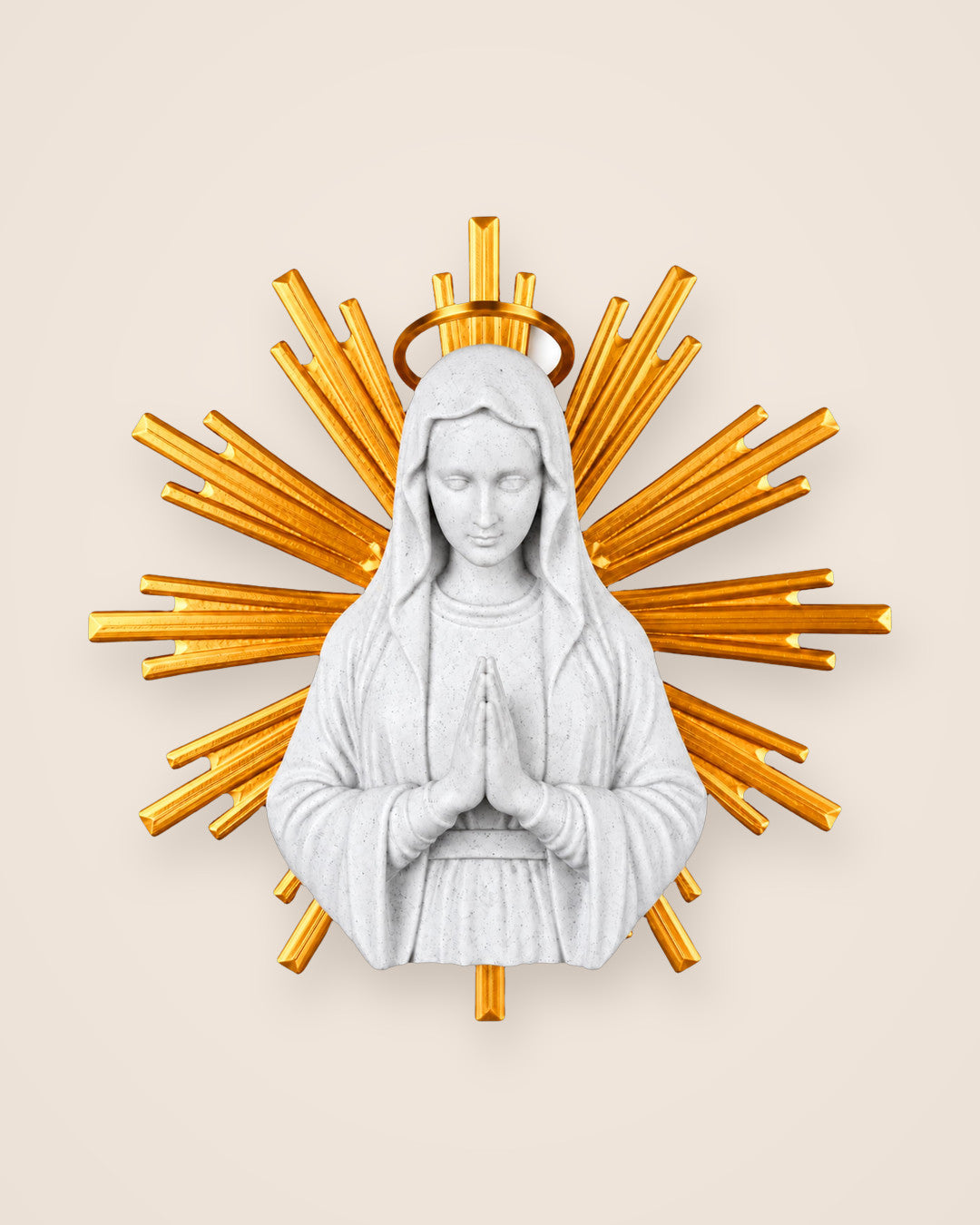 Holy Mary Sunburst Bust: Wall Mounted