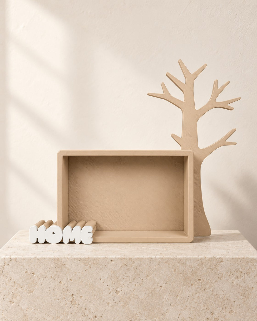 Home Keepsake Tree: Photo frame and jewellery tree in warm beige