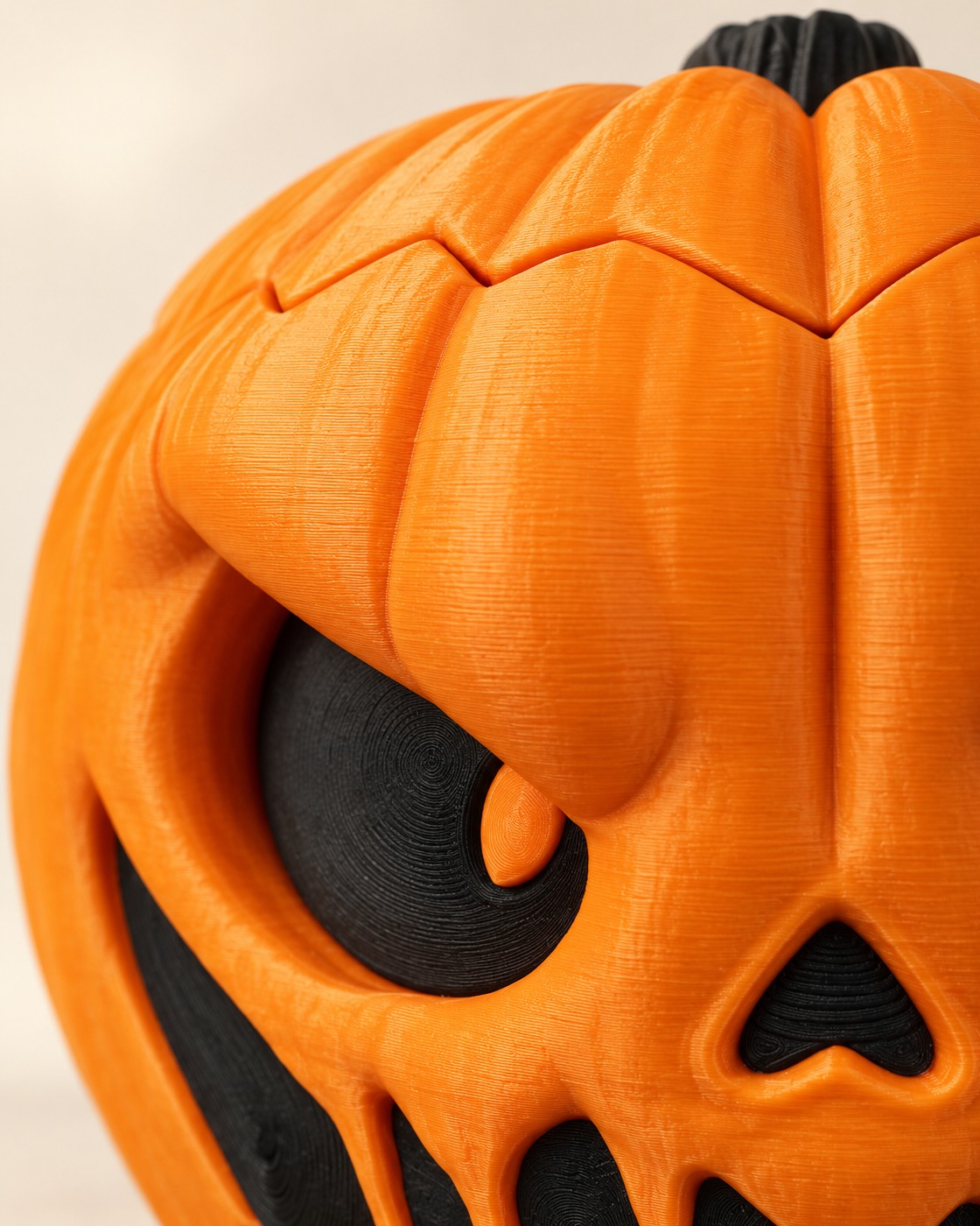 Close-up of the Possessed Pumpkin Bowl showing fine printed layer lines