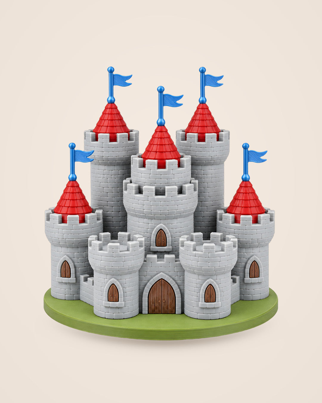 Fantasy Castle Bookend: Fairy-tale castle bookend with five flag bookmarks