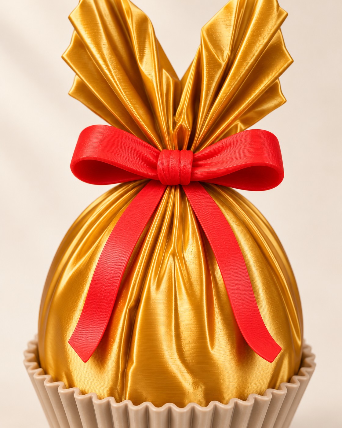 Close-up of the Gold Wrapped Treat Dish showing fine printed layer lines