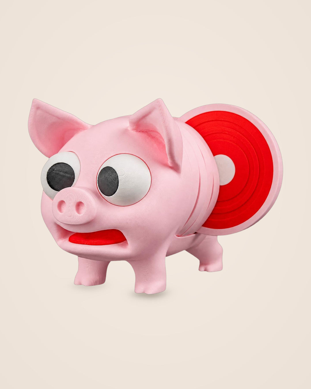Pork Chop Coaster Pig: Pink pig holder with six removable coaster slices