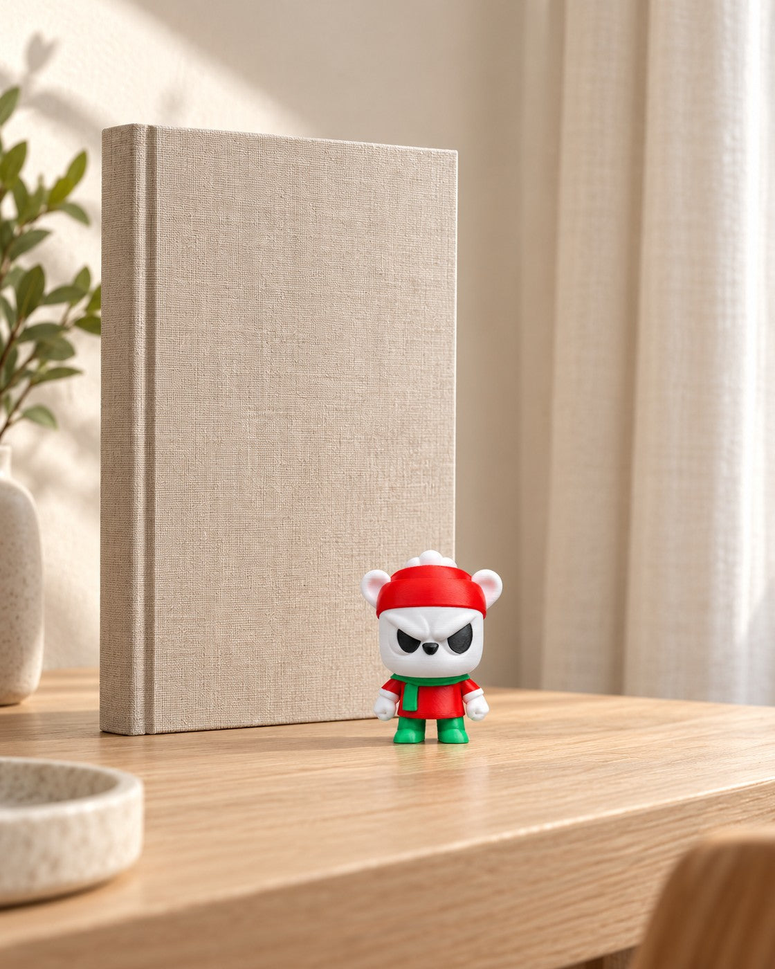 Anty Bear Desk Figure in a calm, softly lit interior, shown at true scale