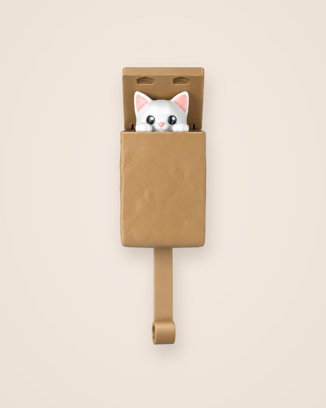 Peeking Cat Key Holder: Wall key hook with a kitten that peeks out of its box