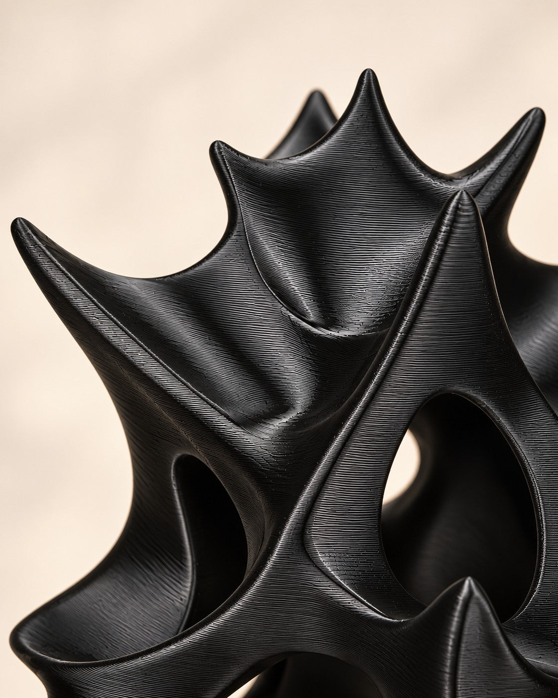 Close-up of the Organic Lattice Lamp showing fine printed layer lines