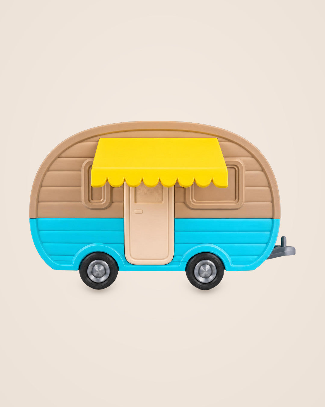 Retro Caravan Box: Teal and beige caravan with a lift-off roof for small treasures