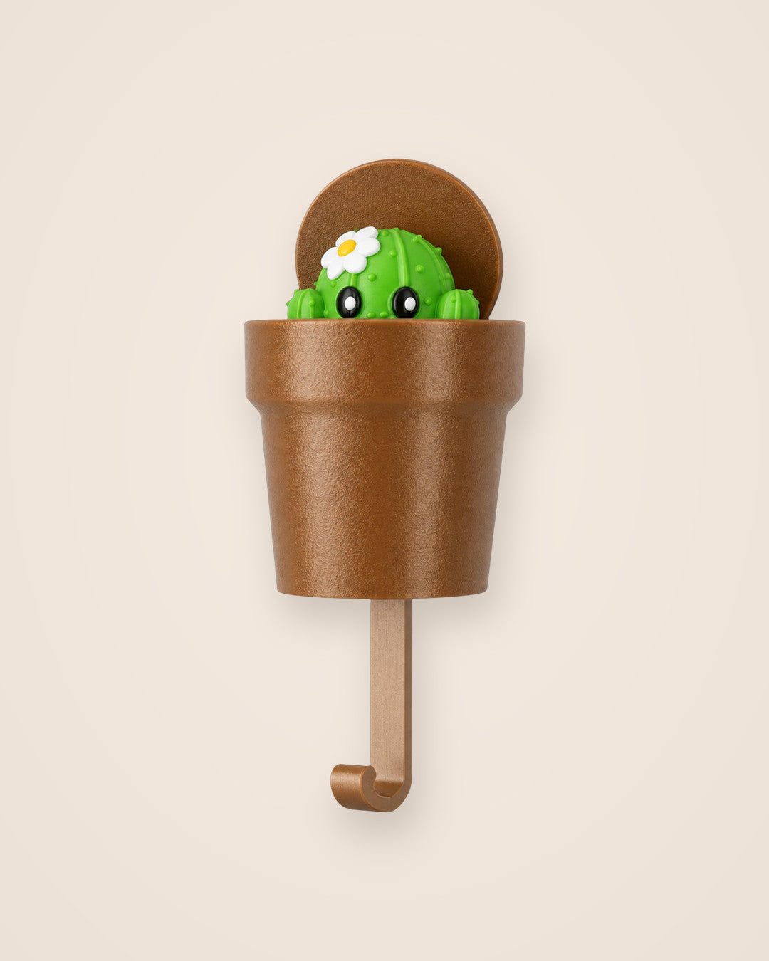 Pop-Up Cactus Key Holder: Wall hook where a little cactus rises from its pot