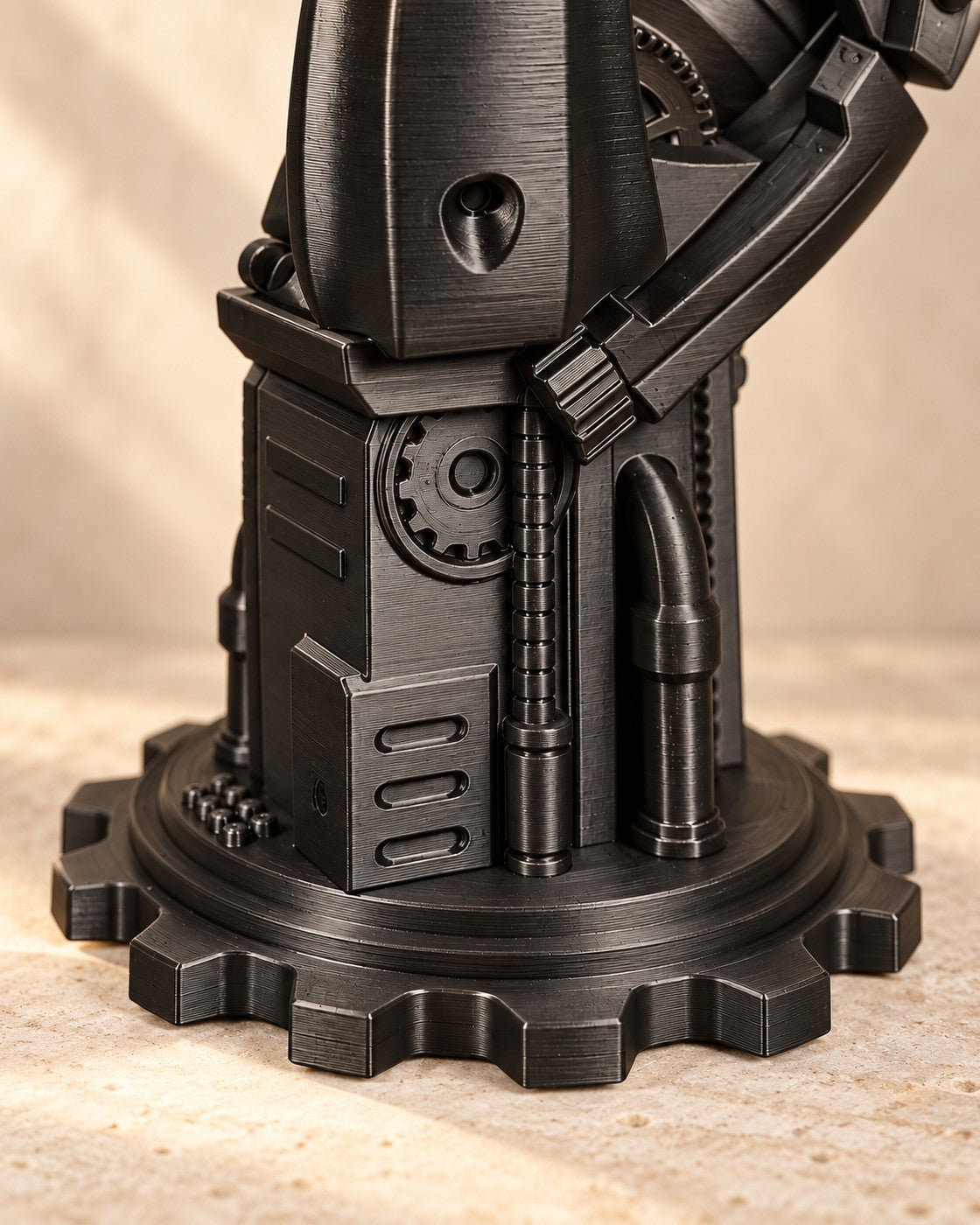 Close-up of the Robot Hand Controller Stand showing fine printed layer lines
