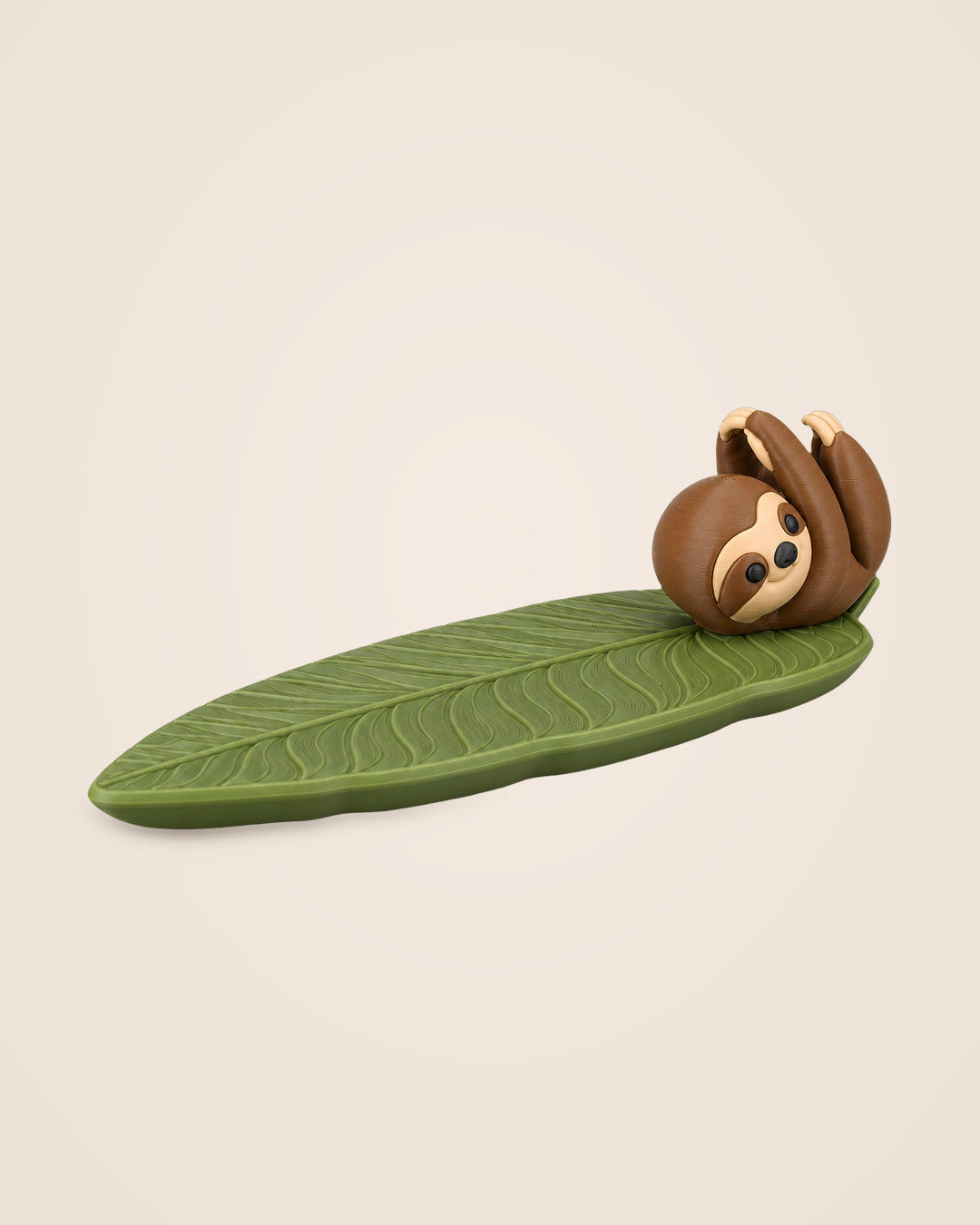 Sloth Incense Holder: Incense stick holder with a sculpted leaf ash catcher
